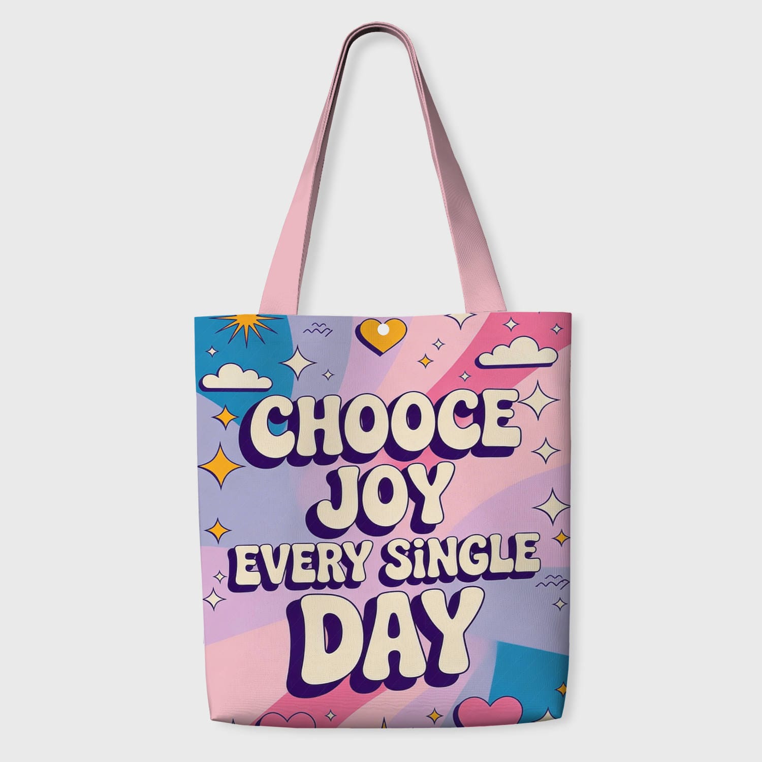 Positive Quote Pastel Canvas Tote Bag for Women Daily Use Gift