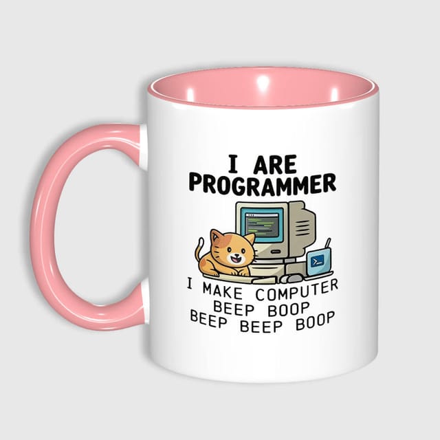 Funny Programmer Cat Mug for Coders Birthday Gift
