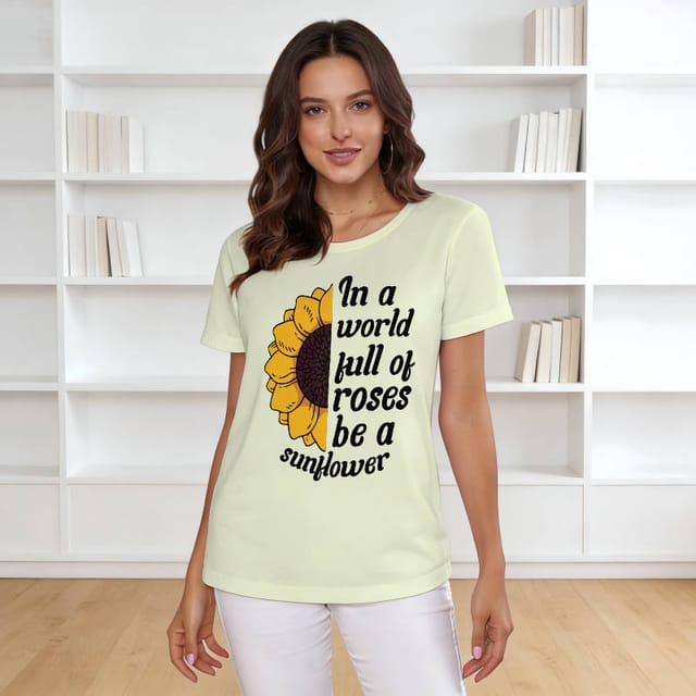 Sunflower Quote Women's Short Sleeve Tee for Casual Gifting