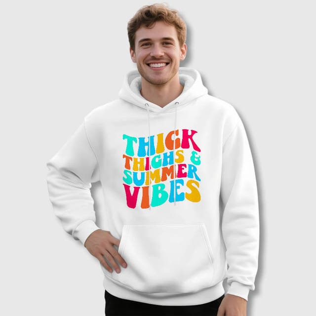 Thick Thighs Summer Vibes Hoodie for Men Casual Wear