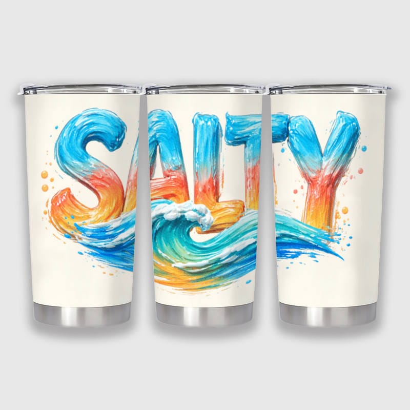 SALTY Beach Wave Tumbler for Beach Lovers Gift