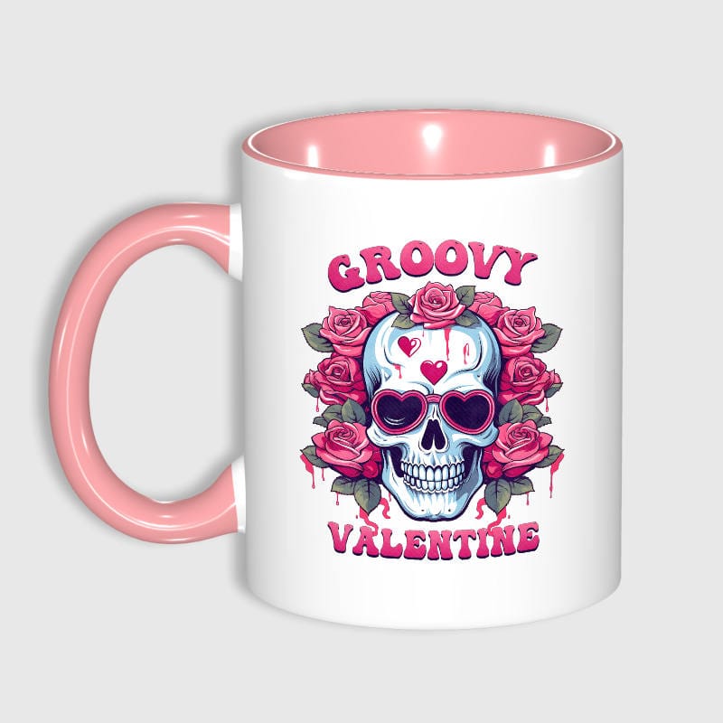 Groovy Skull Rose 11oz Mug for Edgy Valentine Gifts