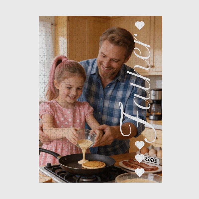 Custom Family Photo 500 Piece Puzzle for Dad Father's Day Gift