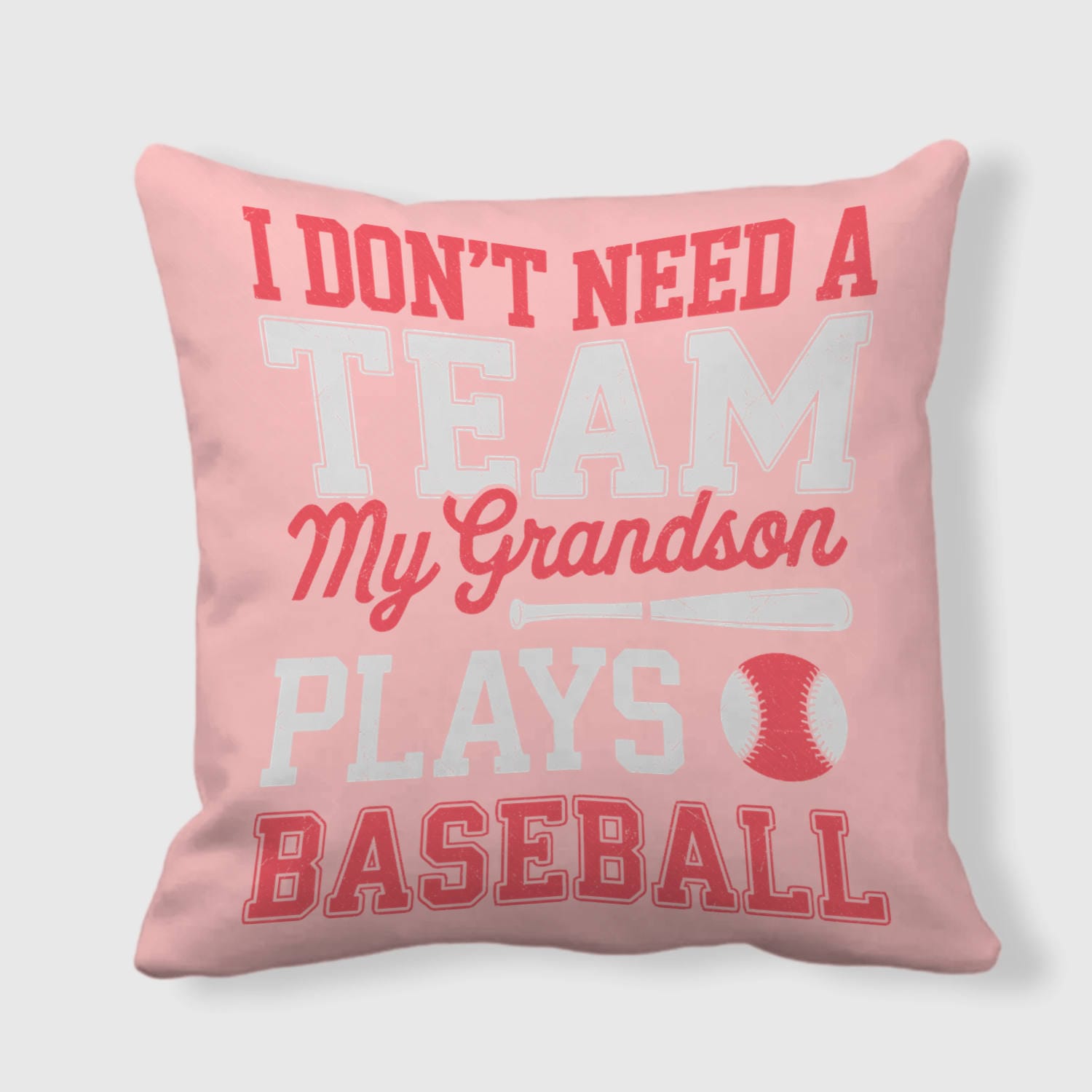 Funny Baseball Grandson Quote Throw Pillow for Grandparents
