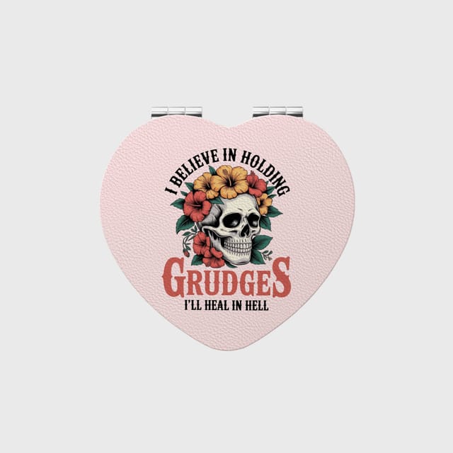 Floral Skull Pocket Mirror for Friend Birthday Gift