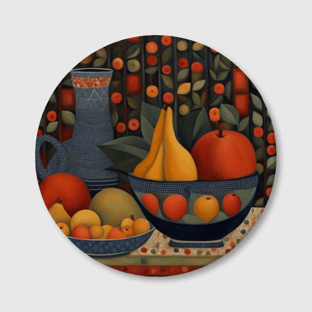 Rustic Fruit Still Life Ceramic Coaster for Home & Gifting