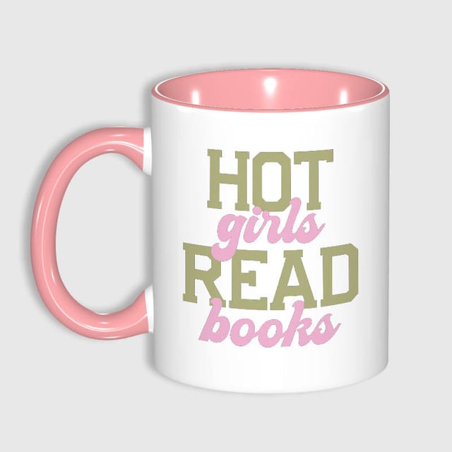 Hot Girls Read Books Quote Coffee Mug for Book Lover Gift