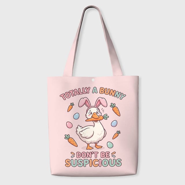 Funny Easter Duck Bunny Tote Bag for Easter Gift Daily Use
