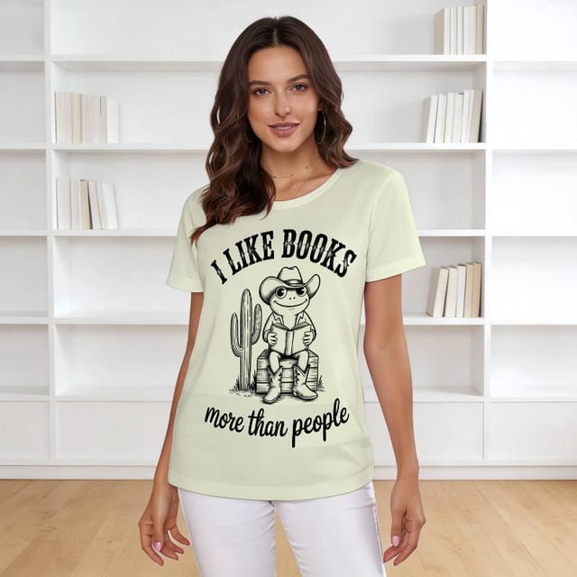 Funny Cowboy Frog Book Quote T-Shirt for Book Lovers Gift