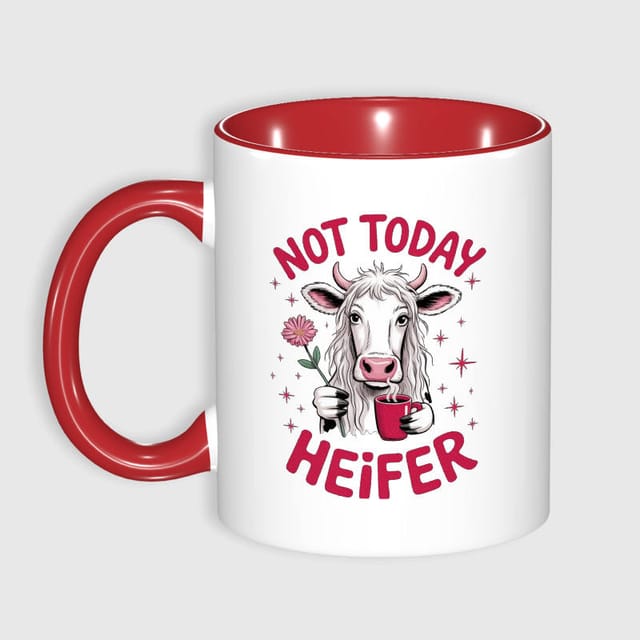 Funny 'Not Today Heifer' Coffee Mug for Cow Lovers Gift