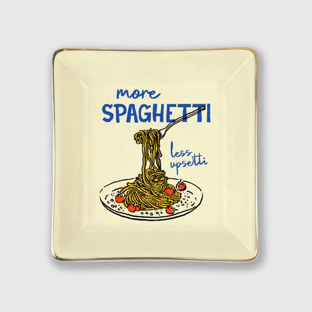 Funny Spaghetti Quote Ceramic Trinket Dish for Pasta Lovers Gift