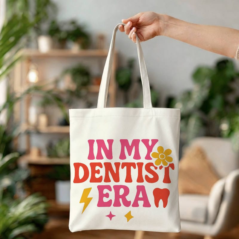 Retro 'In My Dentist Era' Tote Bag for Dentist Birthday Gift