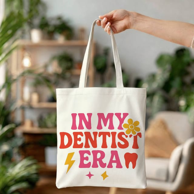 Retro 'In My Dentist Era' Tote Bag for Dentist Birthday Gift
