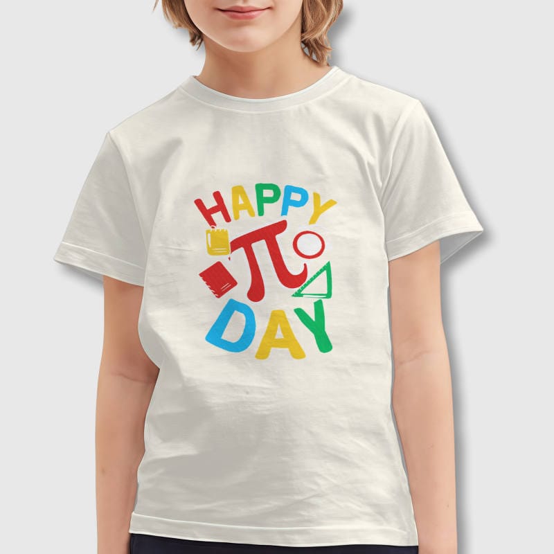 Happy Pi Day Print Kids T-Shirt for Back to School Math Fans