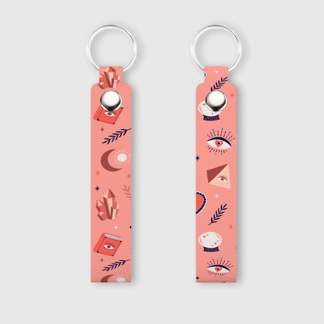 Custom Leather Keychain, Personalized PU Keychain, Custom Name Keyring, Minimalist Personalized Gift for Him or Her - 1