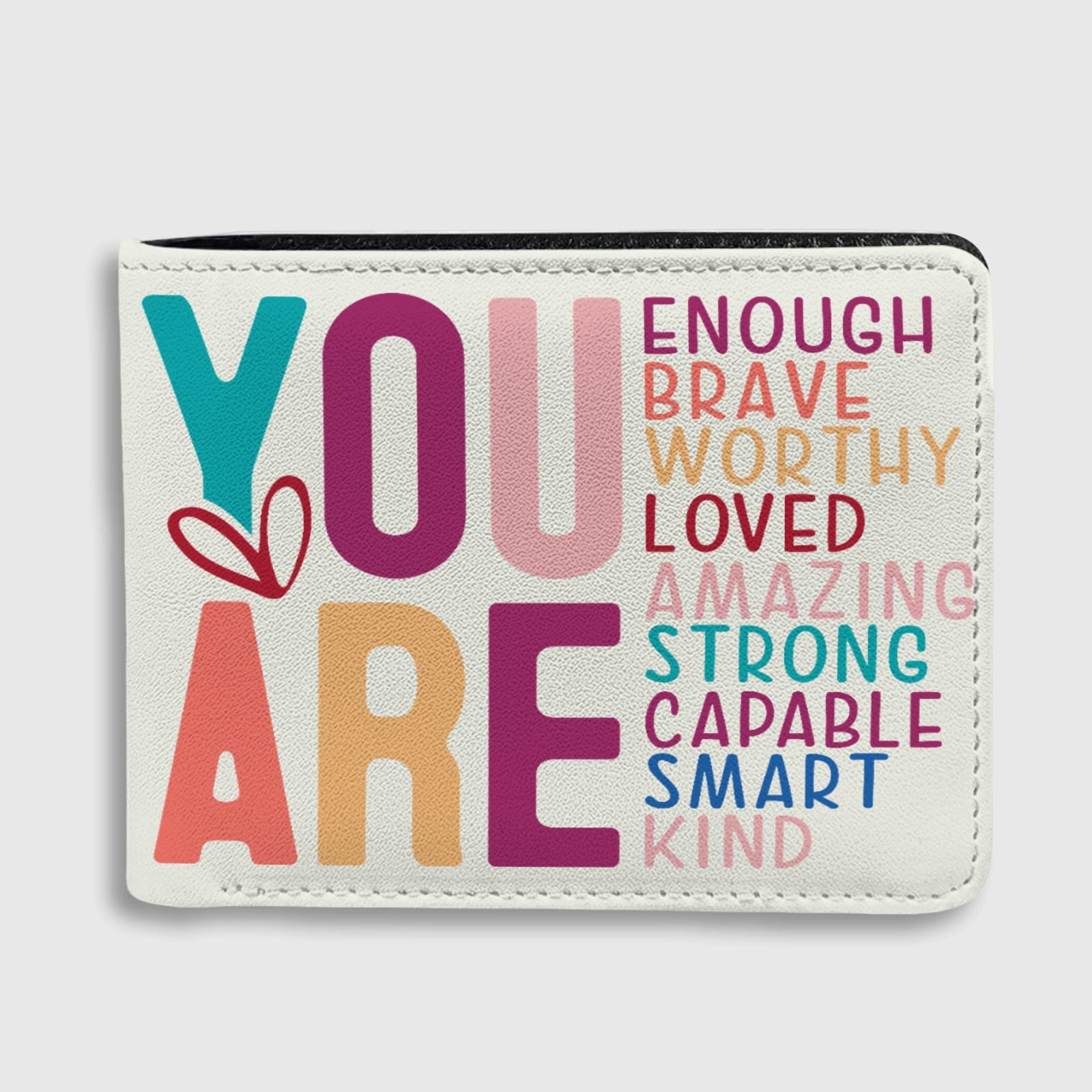 You Are Enough Quote Bifold Wallet for Self-Love Gifts