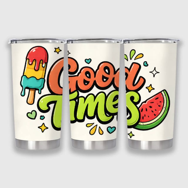 Summer Good Times Print Insulated Tumbler for Summer Lovers Gift