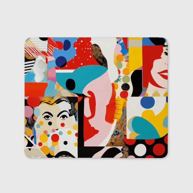 Abstract Pop Art Collage Mouse Pad for Art Lovers Daily Use