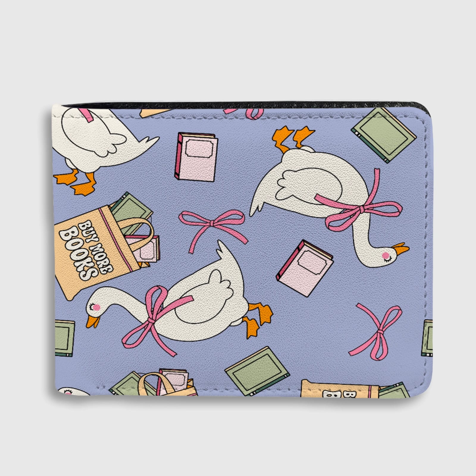 Coquette Goose Book Print Bifold Wallet for Book Lovers Daily Use