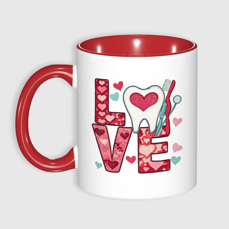 Dental Love 11oz Mug for Dentist Valentine's Day Gift