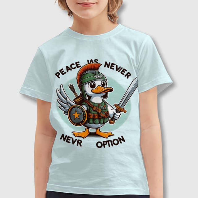 Funny Warrior Duck Kids T-Shirt for Boys Girls Daily Wear