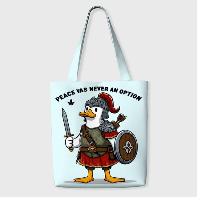 Funny Warrior Duck Tote Bag for Duck Lovers Daily Use