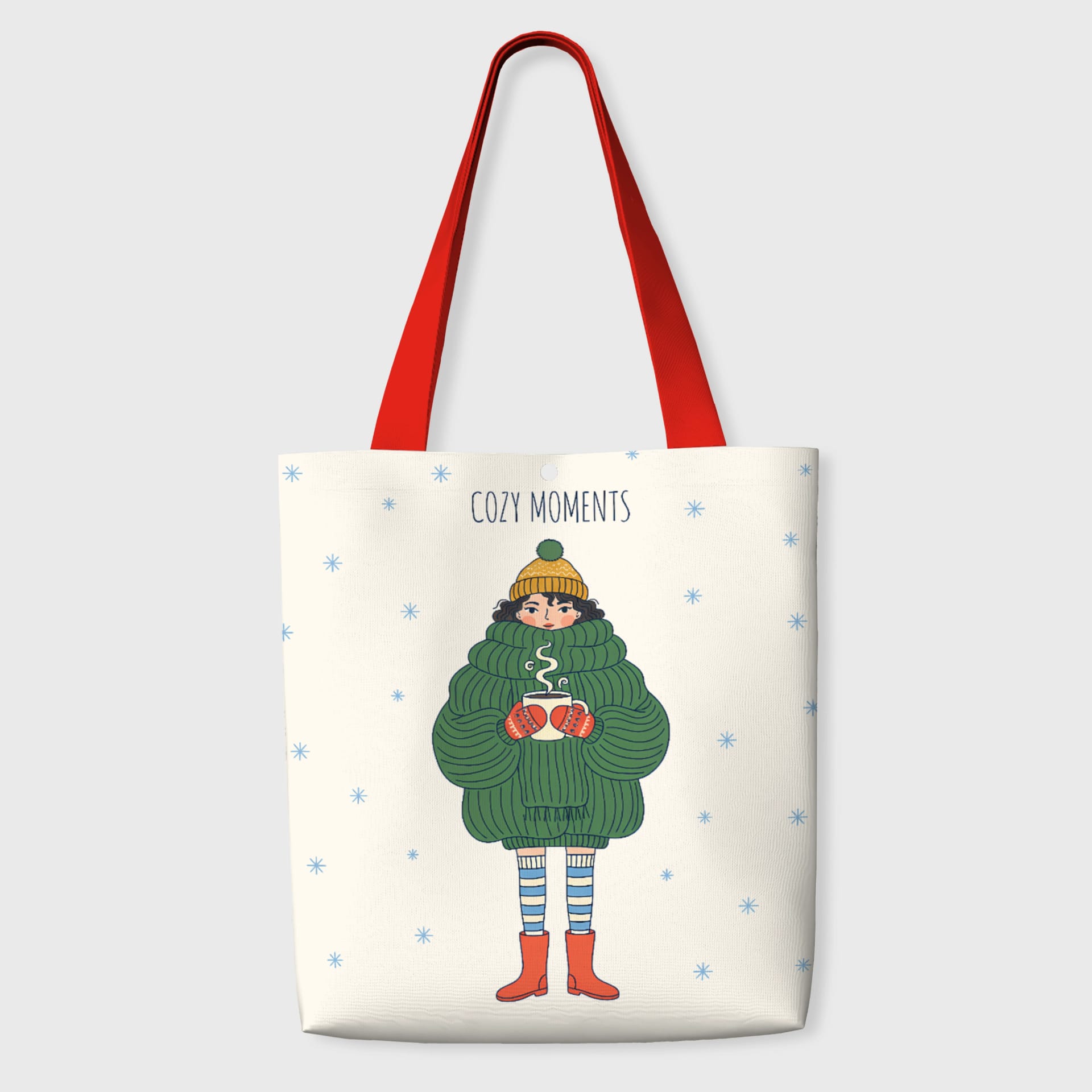 Cozy Winter Girl Tote Bag for Daily Use & Gifts