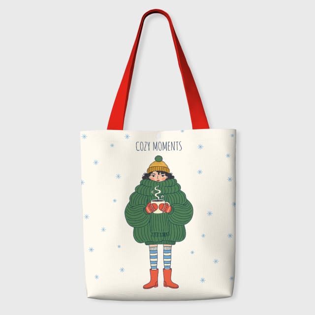 Cozy Winter Girl Tote Bag for Daily Use & Gifts