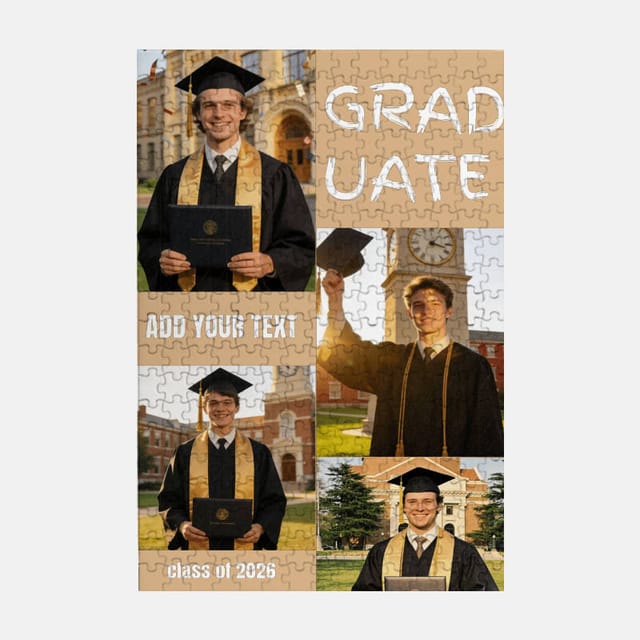 Custom Grad Photo Collage 300 Piece Puzzle for Graduation Gift