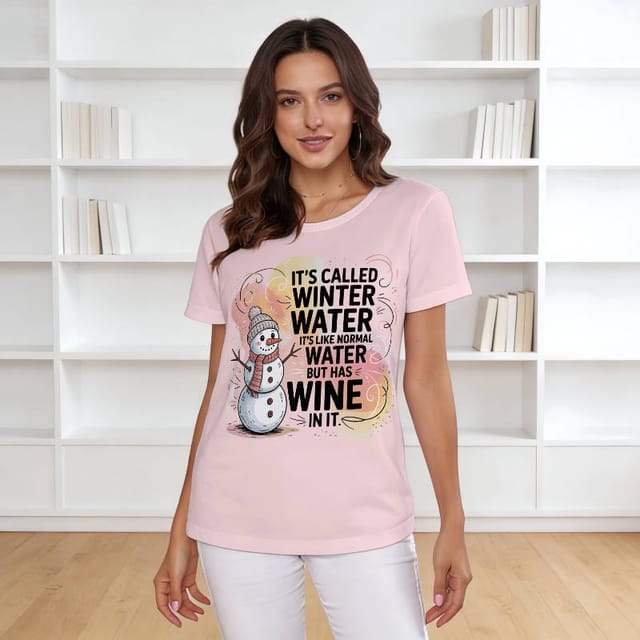 Funny Snowman Wine Quote T-Shirt for Women Christmas Gift