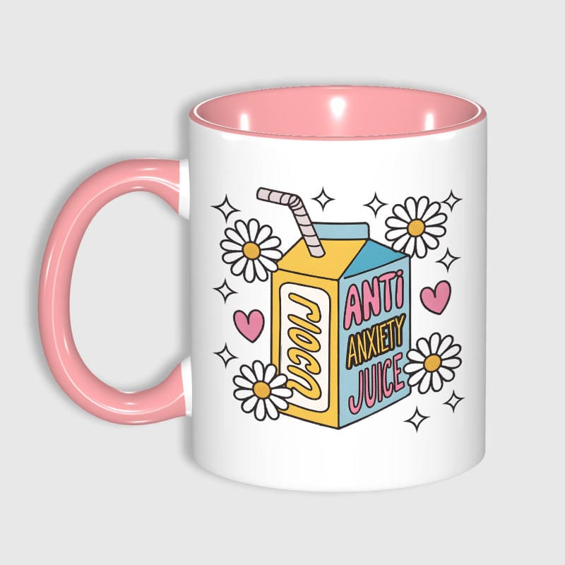 Funny Anti Anxiety Floral Mug for Friend Daily Use & Gift