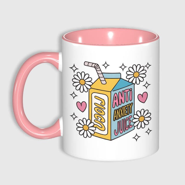 Funny Anti Anxiety Floral Mug for Friend Daily Use & Gift