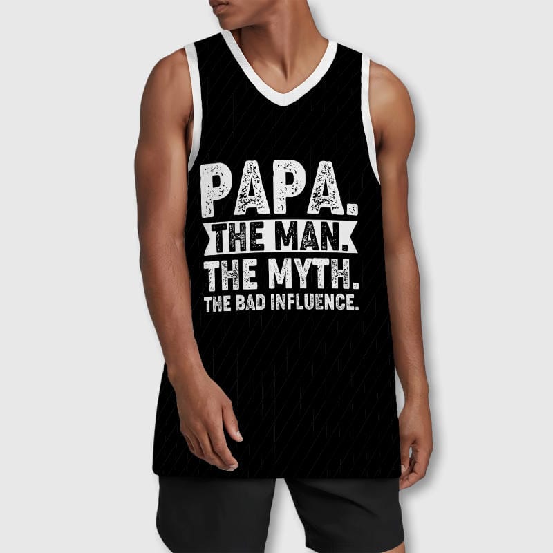 Funny Papa Quote Basketball Jersey for Dad Father's Day Gift