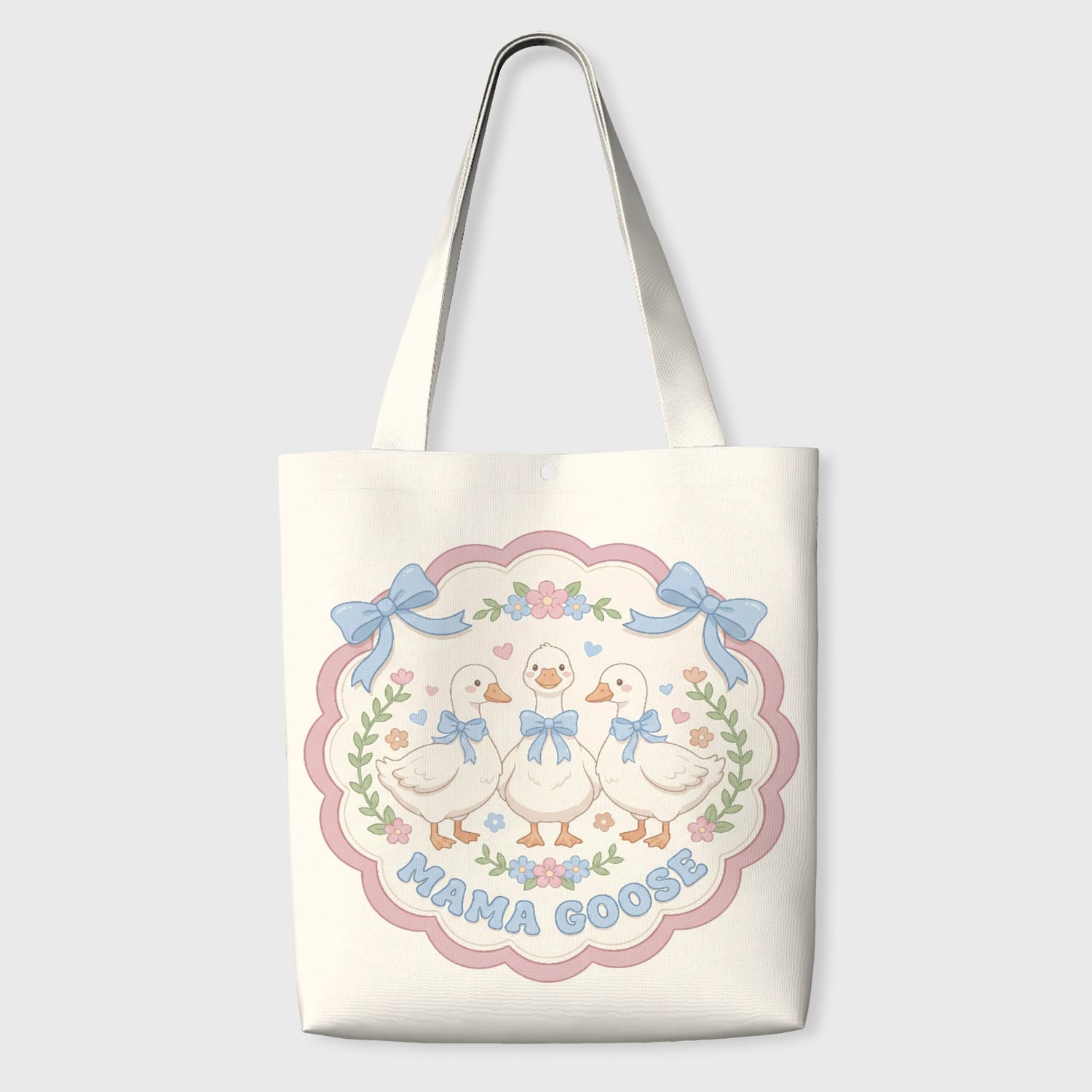 Cute Mama Goose Canvas Tote Bag for Mom Daily Use Gift