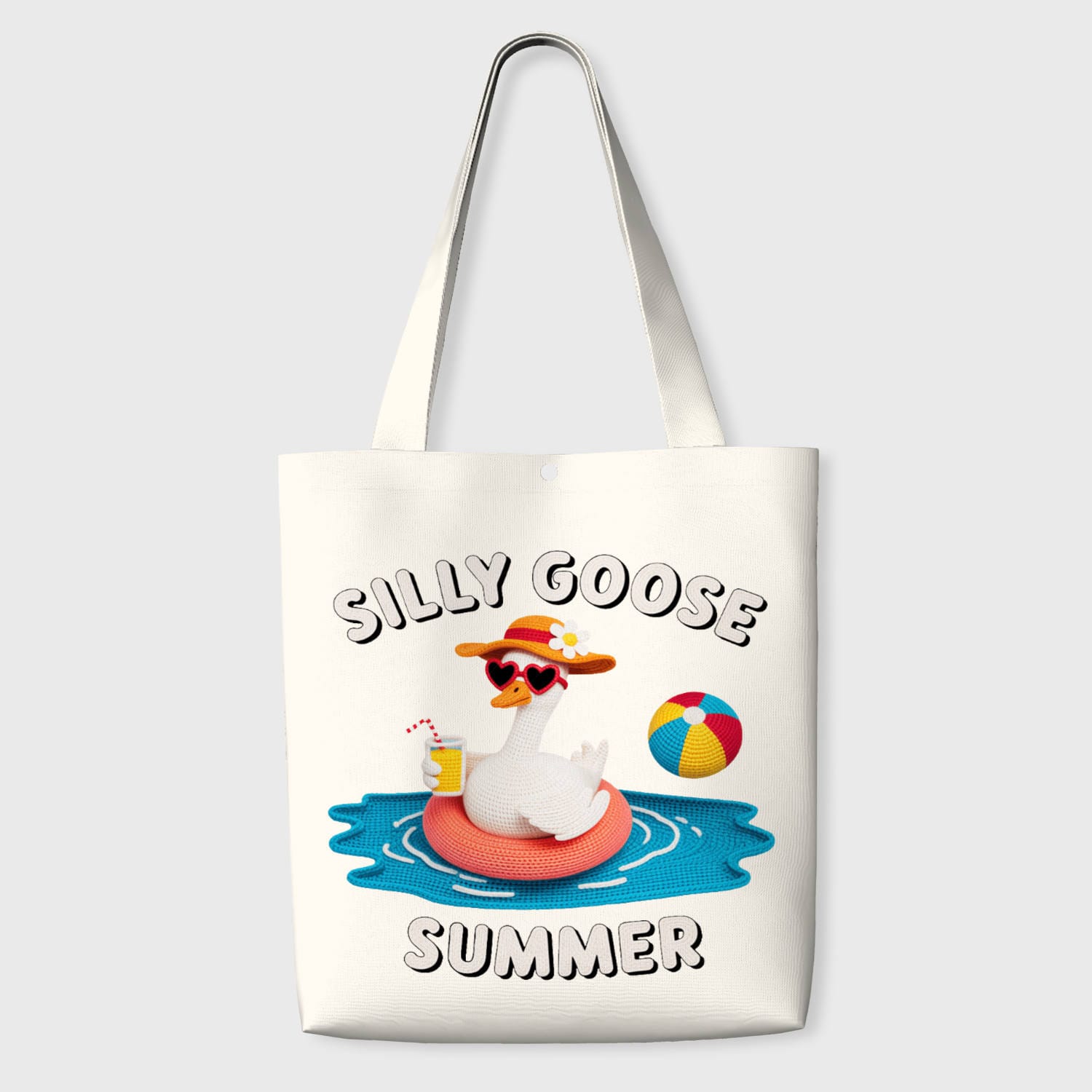 Funny Silly Goose Tote Bag for Summer Beach Daily Use