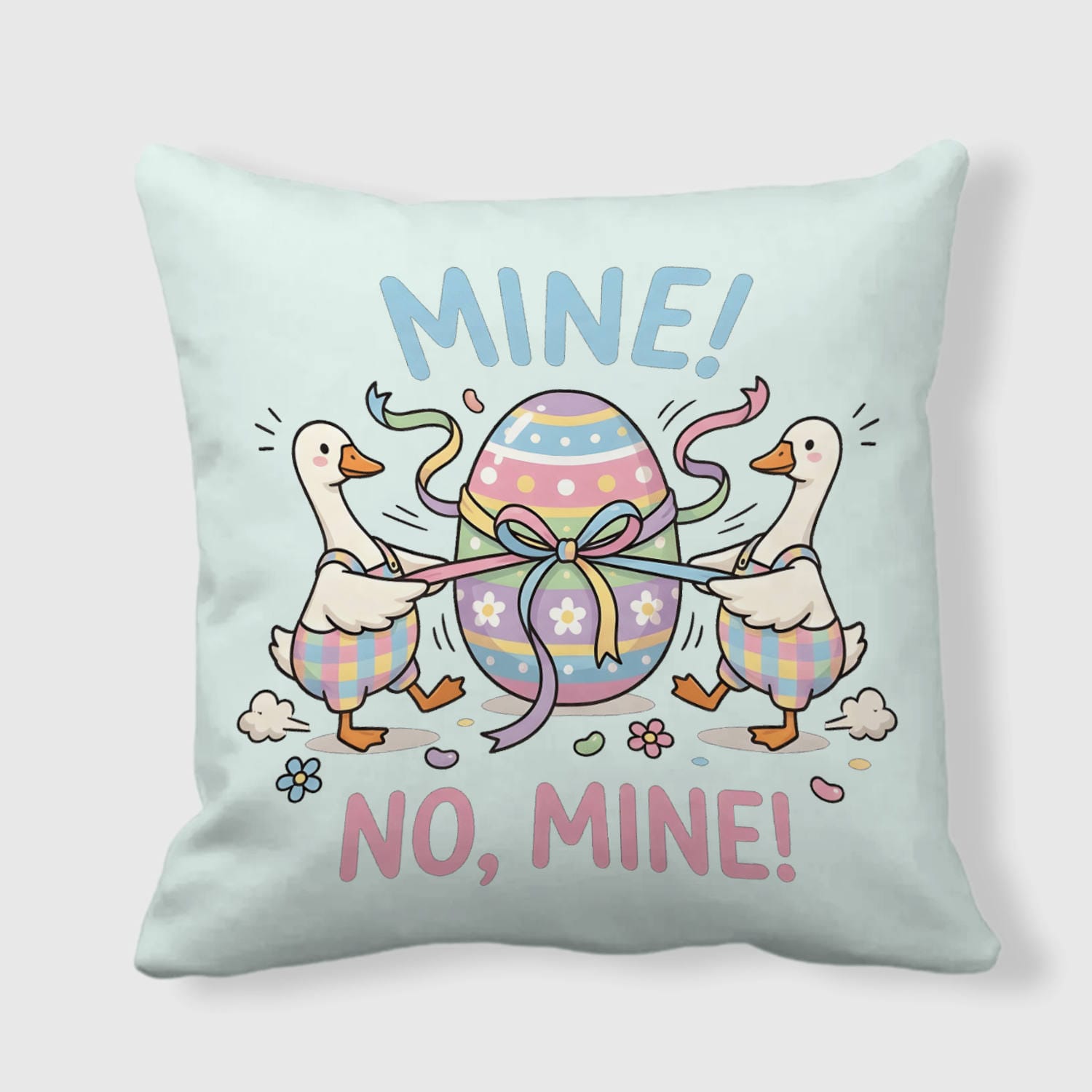 Funny Easter Goose Throw Pillow for Easter Home Decor Gift