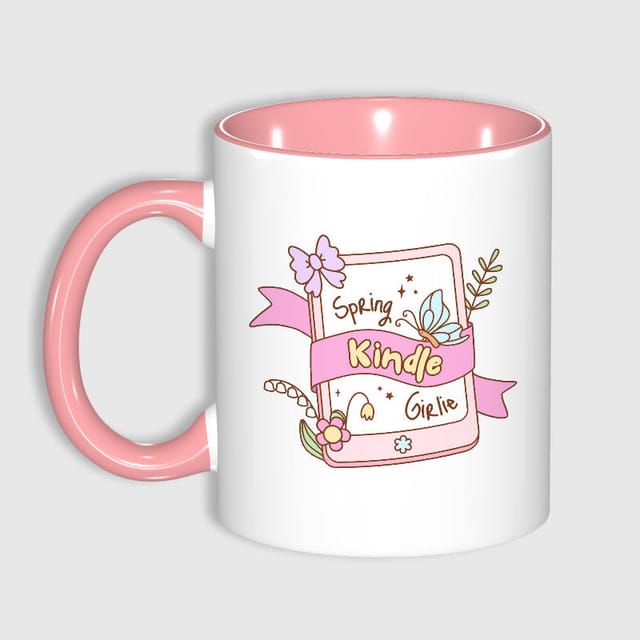 Cute Spring Kindle 11oz Mug for Book Lovers Gift Daily Use