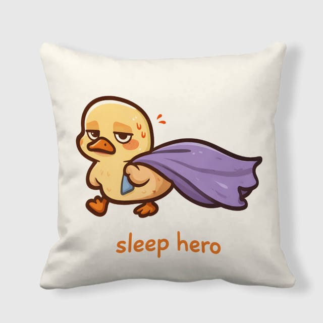 Funny Sleep Hero Duck Throw Pillow for Sleep Lovers Daily Use