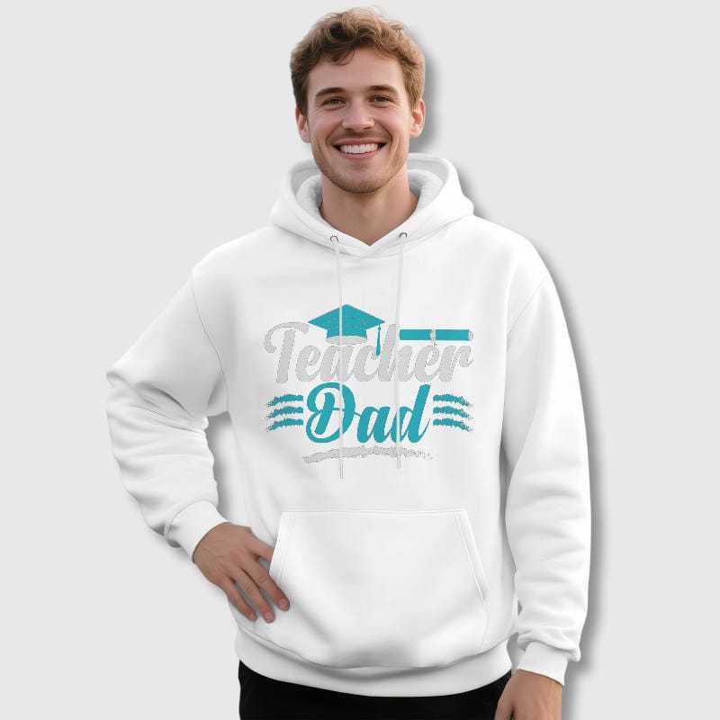 Teacher Dad Grad Cap Hoodie for Dads Father's Day Gift