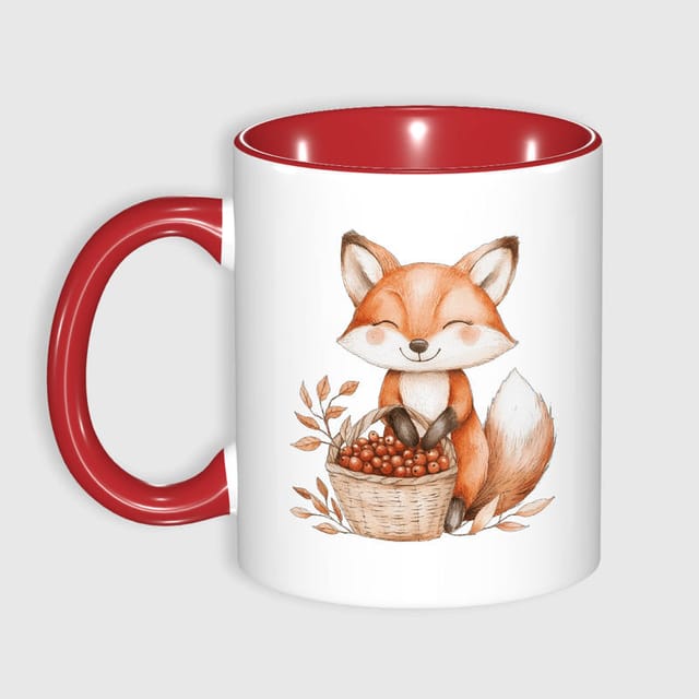 Cute Watercolor Fox 11oz Mug for Animal Lovers Gift