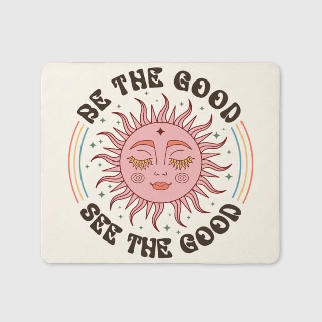 Retro Boho Sun Quote Mouse Pad for Office & Home Gifting