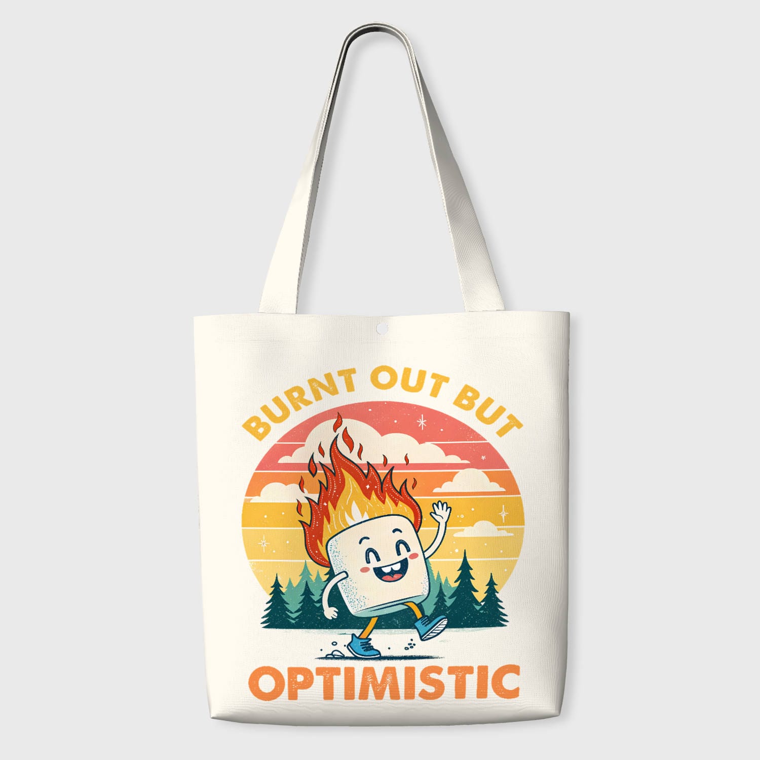 Funny Burnt Out Marshmallow Tote Bag for Coworker Daily Use