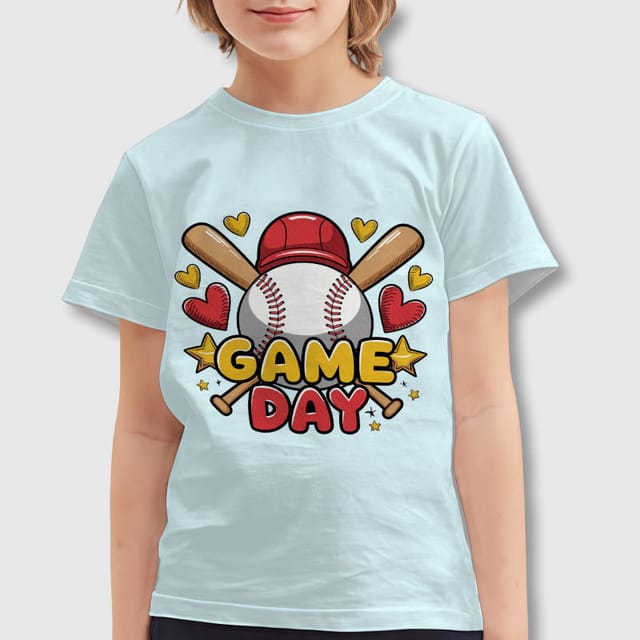 Baseball Game Day Kids T-Shirt for Boys Girls Sports Gifts