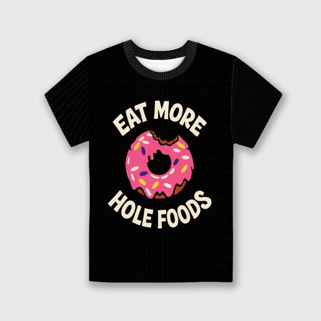 Funny Donut Pun Kids Short Sleeve T-Shirt for Boys Girls Daily Use