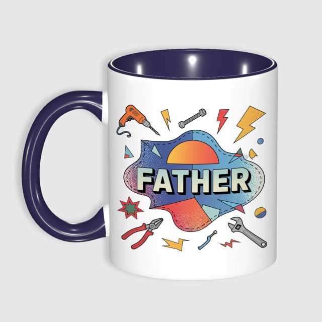 Handyman Father Blue Accent Coffee Mug for Dad