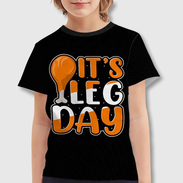 Funny Turkey Leg Day Kids T-Shirt for Thanksgiving Gift