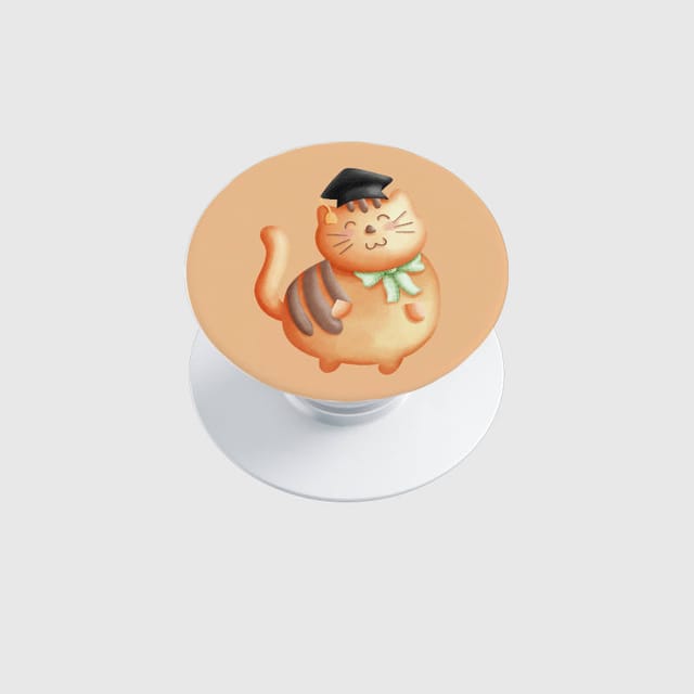 Grad Cat Phone Grip for Cat Lovers Graduation Gift