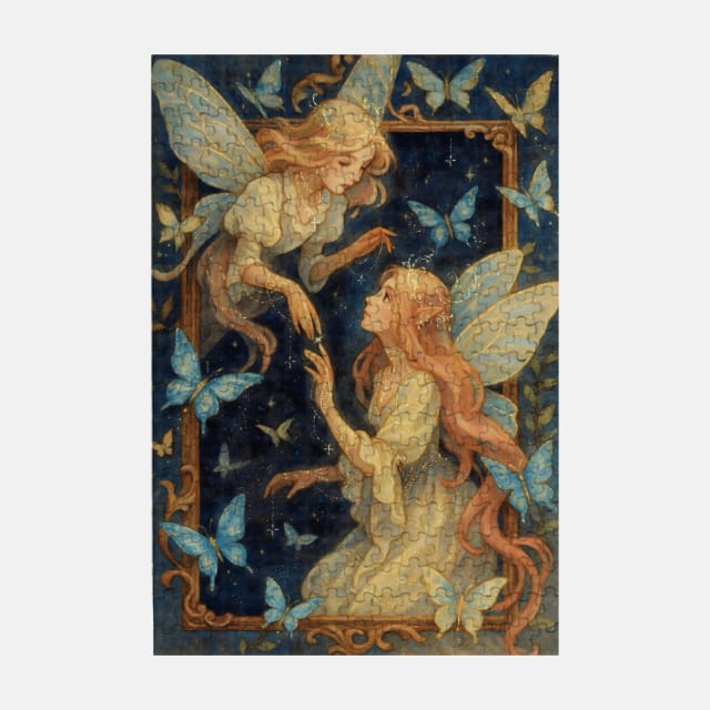 Vintage Two Fairies Fantasy Jigsaw Puzzle for Fairy Lovers Gift