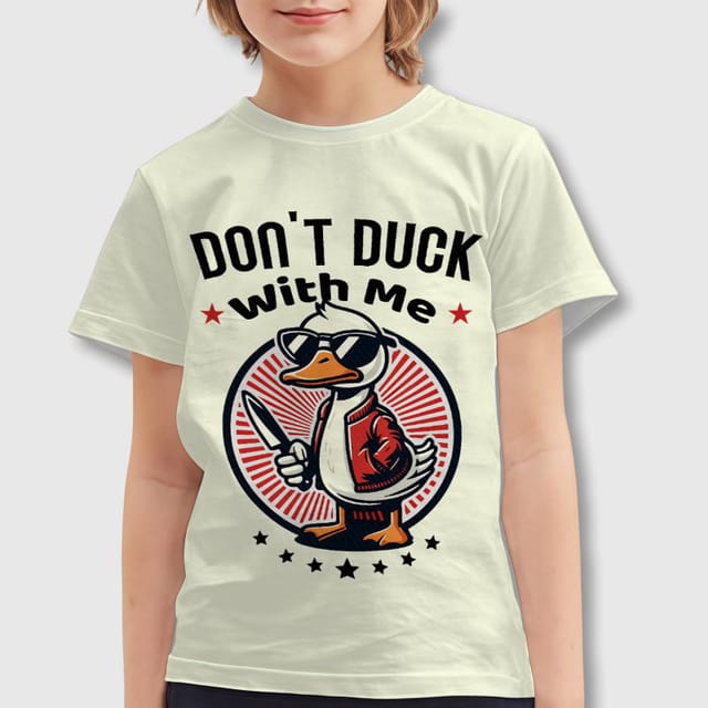 Funny Duck Pun Kids T-Shirt for Boys Girls Daily Wear