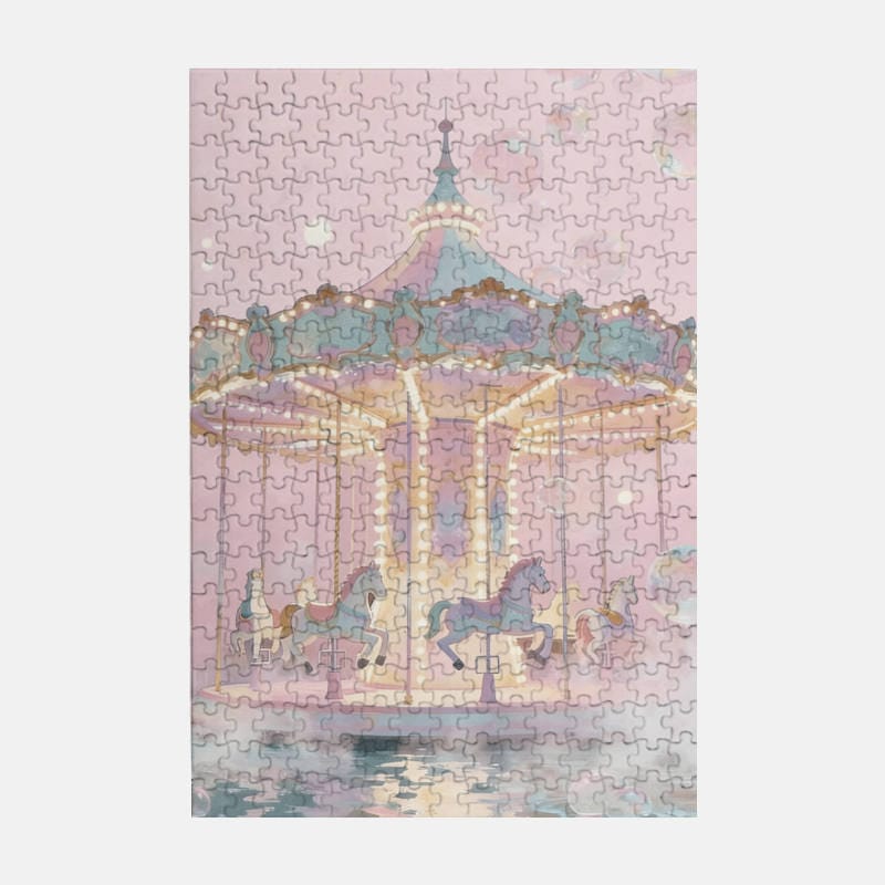 Pastel Carousel 300pc Puzzle for Her Valentines Gift - 1